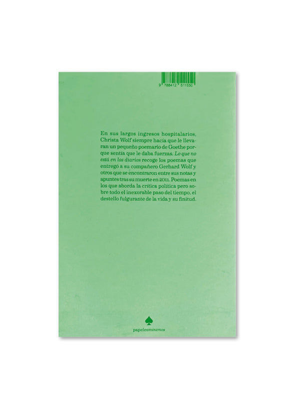 LO QUE NO ESTÁ EN LOS DIARIOS / Christa Wolf