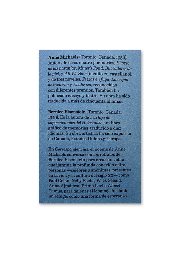 CORRESPONDENCIAS / Anne Michaels & Bernice Eisenstein