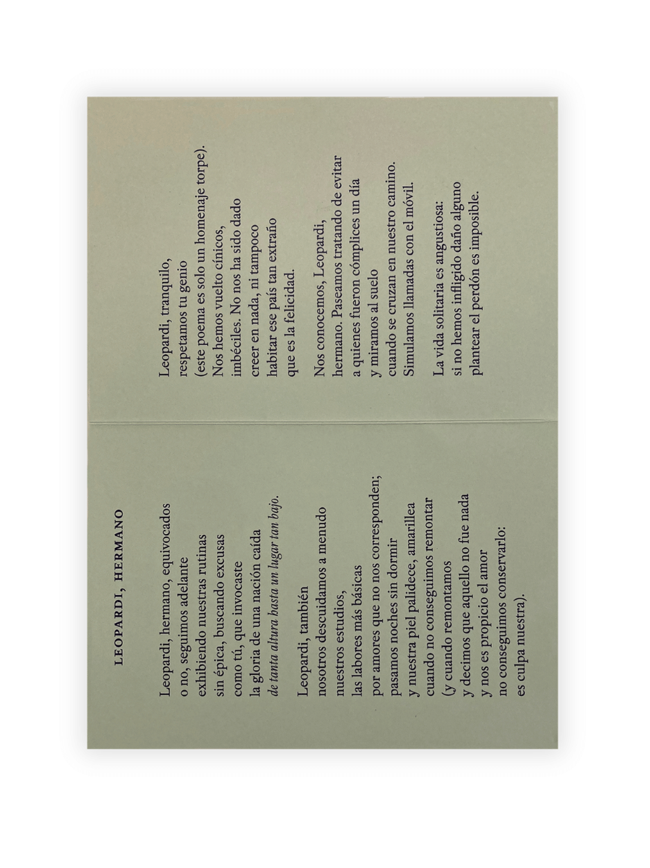 LEOPARDI, HERMANO / Sebastián Puente Letamendi